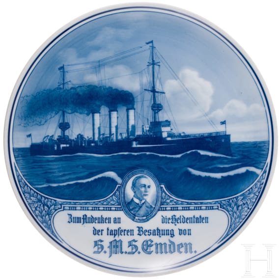 Kapit&auml;n von M&uuml;ller - Erinnerungsteller "der tapferen Besatzung von S.M.S. Emden"