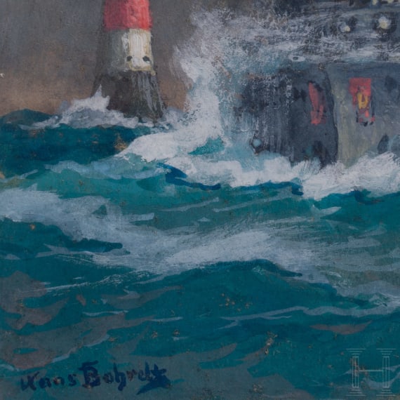 Hans Bohrdt (1857 - 1945), "Linienschiffe 'Schlesien', 'Schleswig-Holstein' und 'Hessen' auf hoher See"