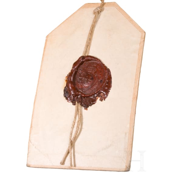 Schirmm&uuml;tze f&uuml;r Unteroffiziere im 2. W&uuml;rttembergischen Ulanen-Regiment Nr. 20 (gesiegelte Probe), datiert 1916