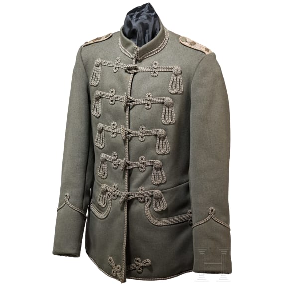 Feldgraue Attila f&uuml;r einen Oberleutnant im 2. Leib-Husaren-Regiment "K&ouml;nigin Viktoria von Preu&szlig;en" Nr. 2, um 1915
