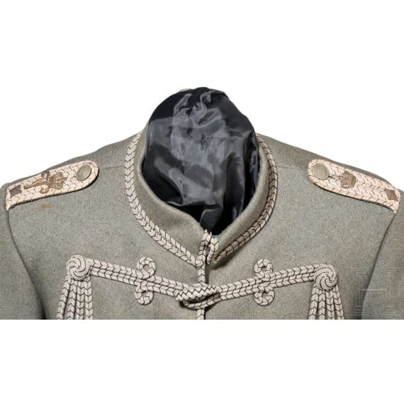 Feldgraue Attila f&uuml;r einen Oberleutnant im 2. Leib-Husaren-Regiment "K&ouml;nigin Viktoria von Preu&szlig;en" Nr. 2, um 1915