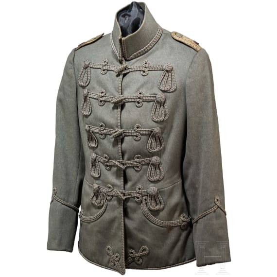Feldgraue Attila f&uuml;r einen Leutnant im Husaren-Regiment Landgraf Friedrich II. von Hessen-Homburg (2. Kurhessisches) Nr. 14, um 1915