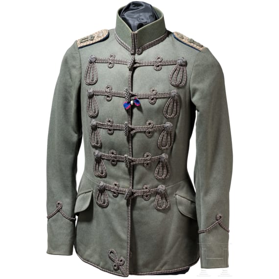 Feldgraue Attila f&uuml;r einen Leutnant im Husaren-Regiment "K&ouml;nig Humbert von Italien" (1. Kurhessisches) Nr. 13