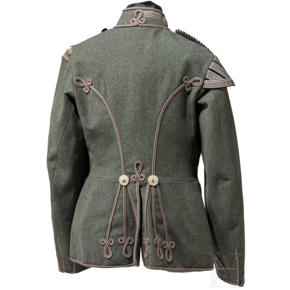 Feldgraue Attila f&uuml;r Mannschaften/Unteroffiziere im Husaren-Regiment Nr. 14 (gesiegelte Probe), datiert 1915