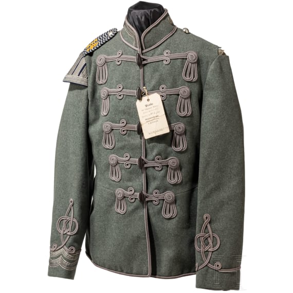Feldgraue Attila f&uuml;r Mannschaften/Unteroffiziere im Husaren-Regiment Nr. 14 (gesiegelte Probe), datiert 1915