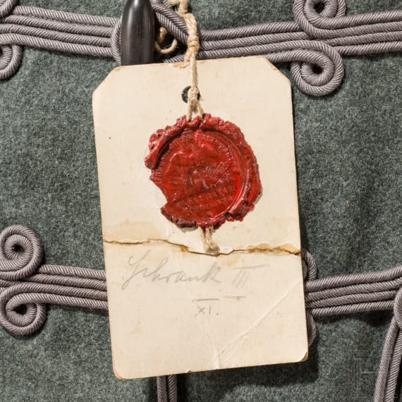 Feldgraue Attila f&uuml;r Mannschaften/Unteroffiziere im Husaren-Regiment Nr. 14 (gesiegelte Probe), datiert 1915