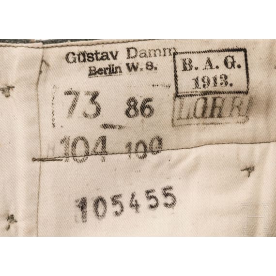 Feldgraue Stiefelhose f&uuml;r Angeh&ouml;rige der Husaren, datiert 1913