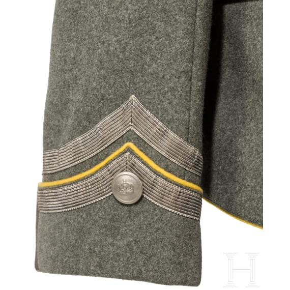 Feldgraue Ulanka f&uuml;r Mannschaften/Unteroffizere im Schleswig-Holsteinischen Ulanen-Regiment Nr. 15 - gesiegelte Probe, datiert 1908