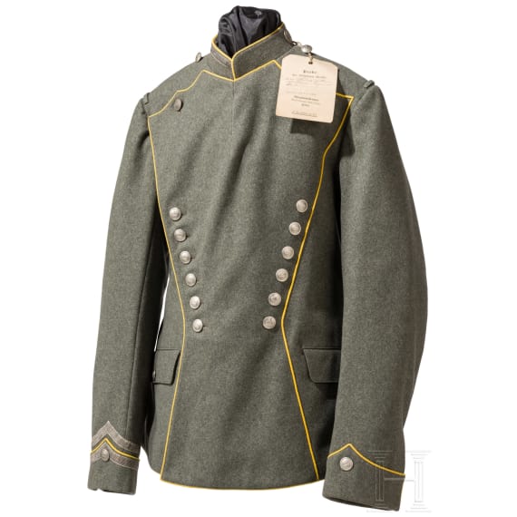 Feldgraue Ulanka f&uuml;r Mannschaften/Unteroffizere im Schleswig-Holsteinischen Ulanen-Regiment Nr. 15 - gesiegelte Probe, datiert 1908