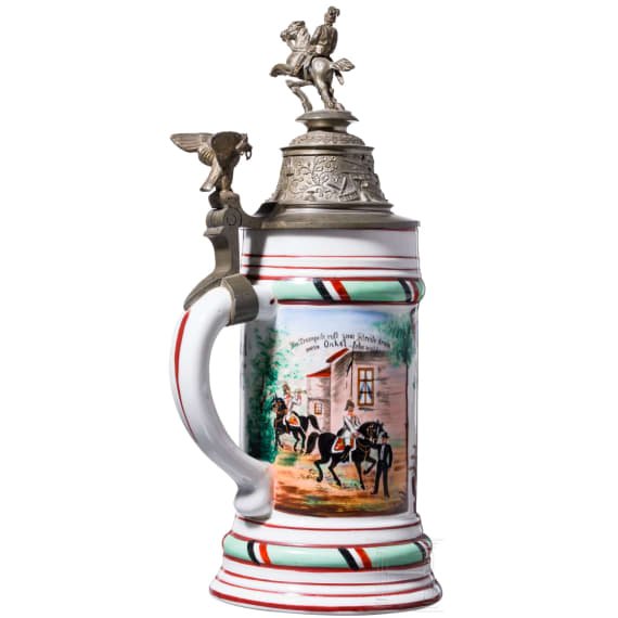 Geschenkkrug f&uuml;r einen Angeh&ouml;rigen der Leib-Eskadron Garde du Corps, Potsdam, 1904