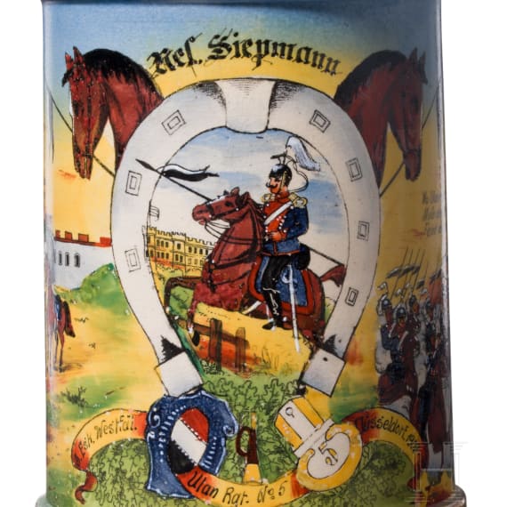 Reservistenkrug des Ulanen Siepmann, Westf&auml;lisches Ulanen-Regiment Nr. 5, D&uuml;sseldorf, 1909 - 1912