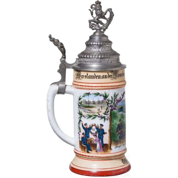 Reservistenkrug vom K&ouml;niglich Bayerischen 4. Infanterie-Regiment "K&ouml;nig Wilhelm von W&uuml;rttemberg", Metz, 1897 - 1899