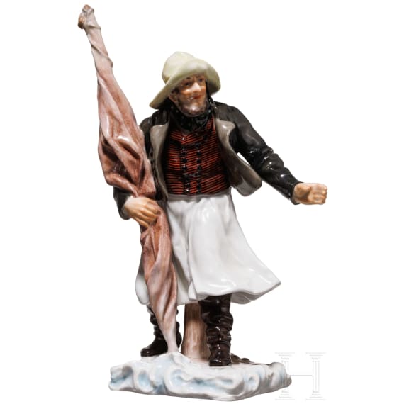 A porcelain sailor figure "M&ouml;nchguter Schiffer", Hugo Spieler, 1897/98 (design), Meissen, 1860 - 1924 (finish)