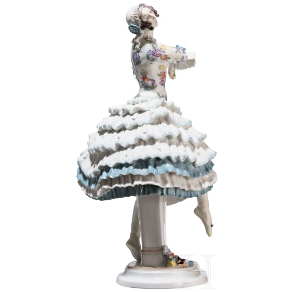 A porcelain ballet dancer "Chiarina" based on characters from the ballet "Le Carnaval", Paul Scheurich, 1913 (design), Meissen, 20th century (finish)