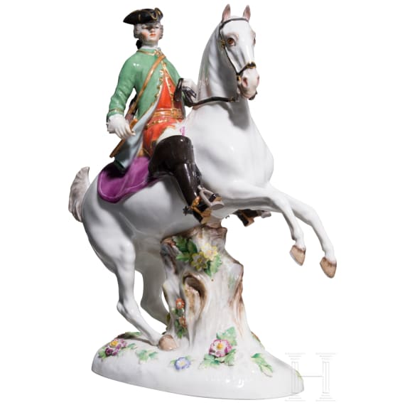 A figure of a hunter on horseback, Johann Joachim Kaendler, 1749 (design), Meissen, 1860 - 1924 (finish)