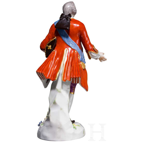 A porcelain figure "Kavalier mit Ordensband", Johann Joachim Kaendler, 1744 (design), Meissen, 20th century (finish)