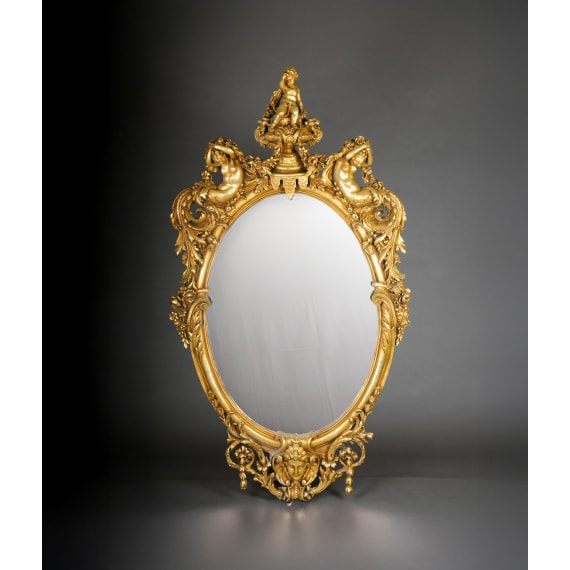 An opulent wall mirror after a design by Fran&ccedil;ois Linke, 2nd half of the 20th century