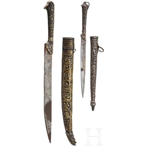 Zwei Bicak-Messer, balkant&uuml;rkisch, 19. Jhdt.