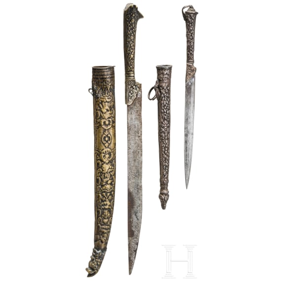 Zwei Bicak-Messer, balkant&uuml;rkisch, 19. Jhdt.