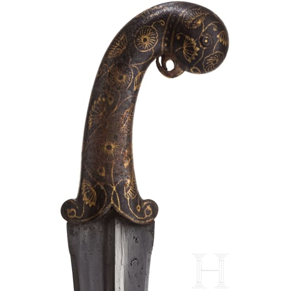 Khanjar mit Vogelkopfknauf, Indien, 19. Jhdt.