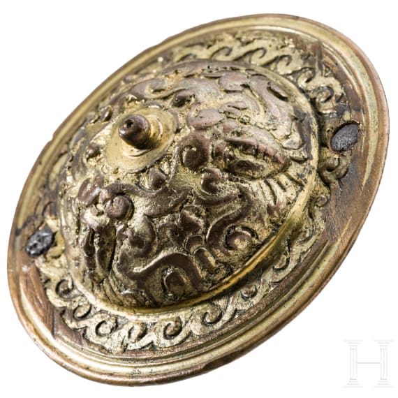 Zierbuckel einer Renaissance-Trense, deutsch oder franz&ouml;sisch, um 1600