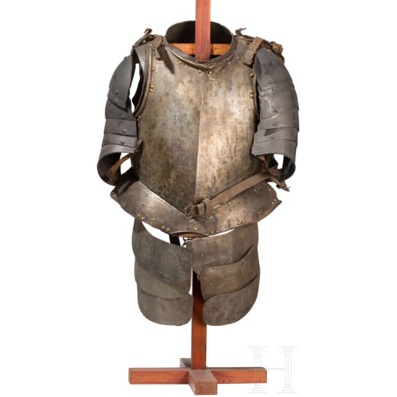 Knechtischer Harnisch, deutsch, um 1600, zusammengestellt aus originalen und sp&auml;teren Teilen