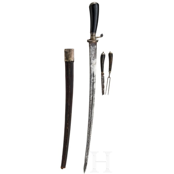 Silbermontierte Jagdplaute, deutsch, datiert 1757