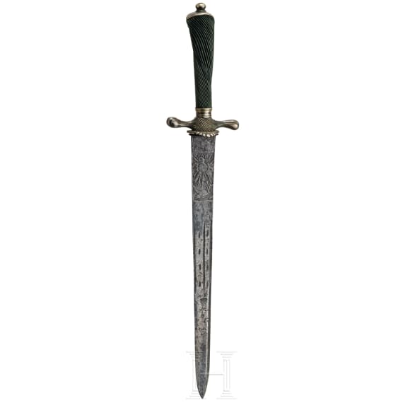 Hirschf&auml;nger mit geschnittener Klinge, deutsch, 17./18. Jhdt.