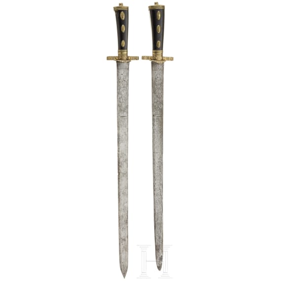 Zwei Hirschf&auml;nger, deutsch, um 1800