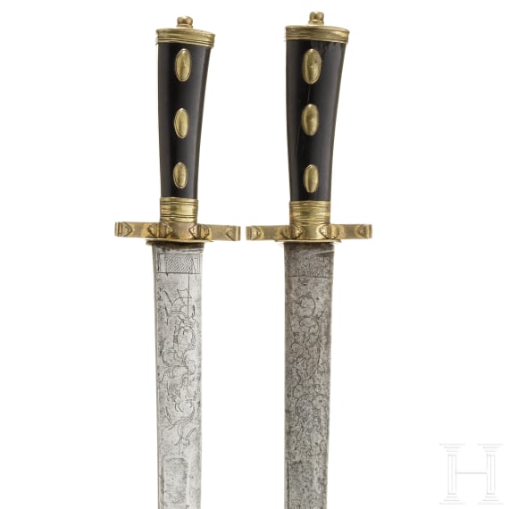 Zwei Hirschf&auml;nger, deutsch, um 1800