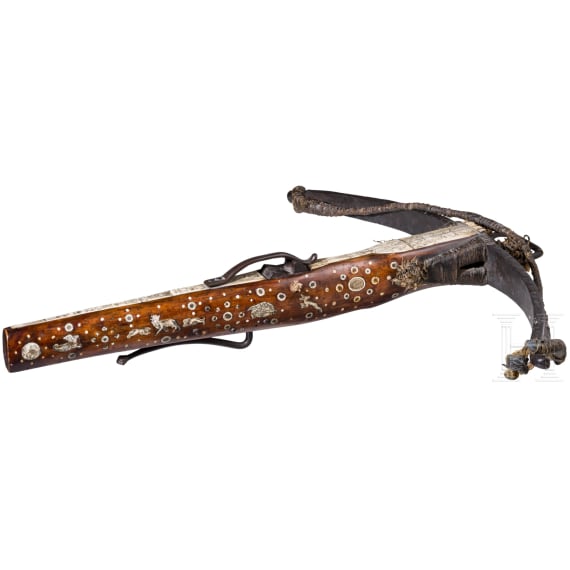 Verbeinte Armbrust im Stil des 17. Jhdts, Historismus, deutsch, 2. H&auml;lfte 19. Jhdt.