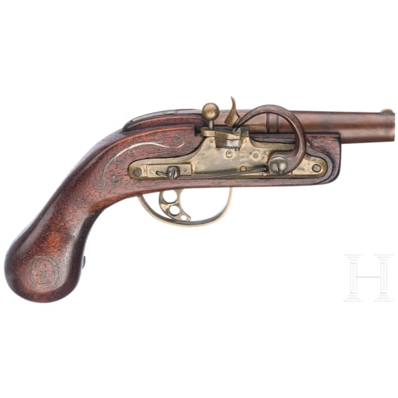 Taschenluntenschosspistole, Sammleranfertigung, deutsch, 20. Jhdt.