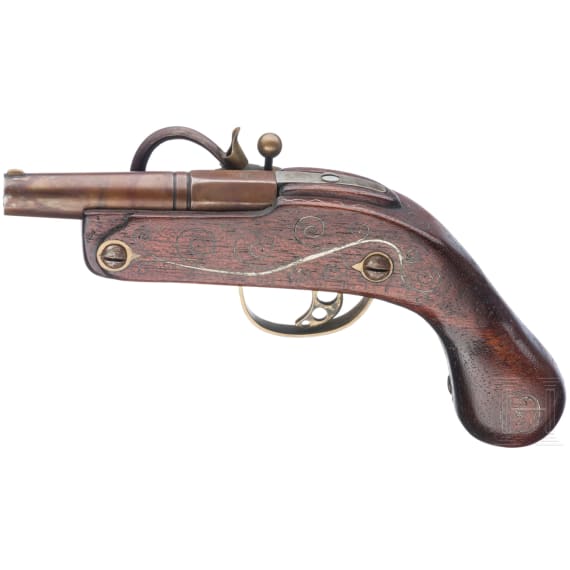 Taschenluntenschosspistole, Sammleranfertigung, deutsch, 20. Jhdt.