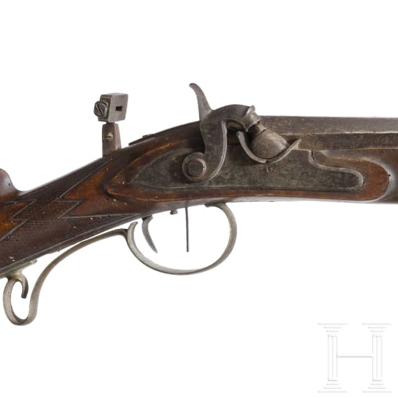 Perkussionsscheibenb&uuml;chse, deutsch, um 1800