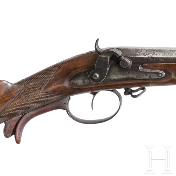 Perkussionsflinte mit Kr&uuml;ppelschaft, deutsch, um 1800
