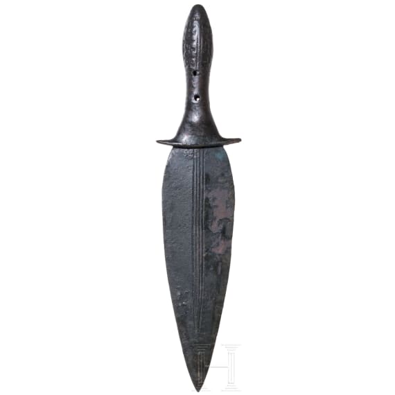 Archaischer Lorbeerblattdolch mit Bronzegriff, Luristan, 3. Jtsd. v. Chr.