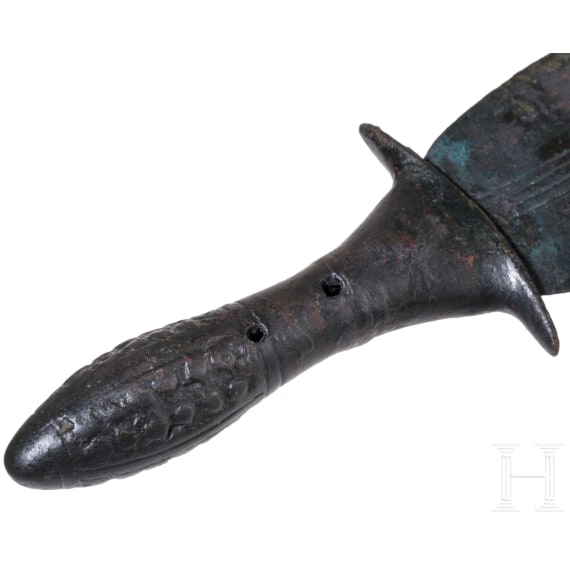 Archaischer Lorbeerblattdolch mit Bronzegriff, Luristan, 3. Jtsd. v. Chr.