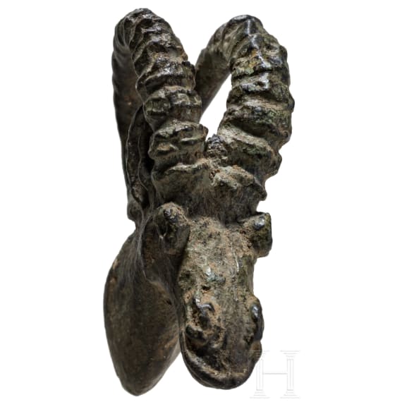 Steinbockprotome aus Bronze, Luristan, fr&uuml;hes 1. Jhdt. v. Chr.