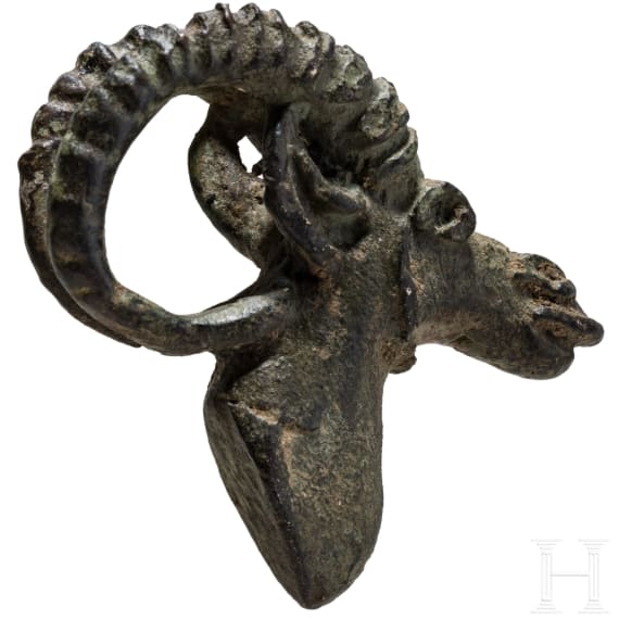 Steinbockprotome aus Bronze, Luristan, fr&uuml;hes 1. Jhdt. v. Chr.