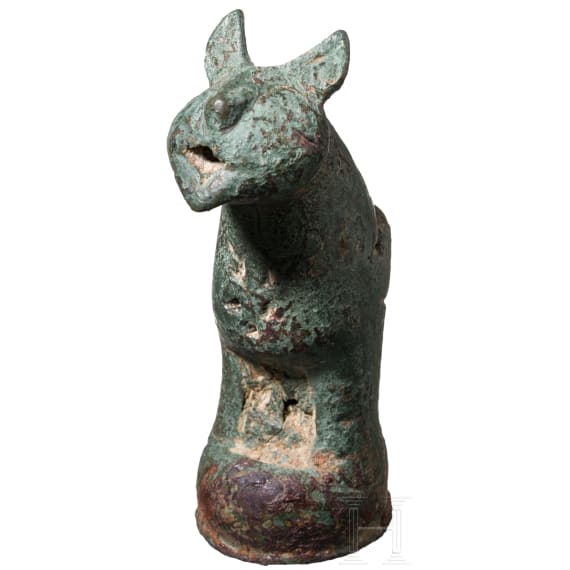 Bronzefu&szlig; von einem Gef&auml;&szlig; in Panthergestalt, seldschukisch, 12. - 13. Jhdt.