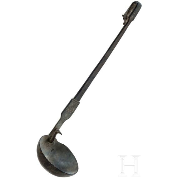 Bronzene Sch&ouml;pfkelle mit Tierk&ouml;pfen in hellenistischer Tradition,, r&ouml;misch, 1. H&auml;lfte 1. Jhdt. n. Chr.