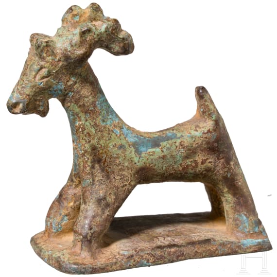 Bronzestatuette eines Steinbocks, r&ouml;misch, 2. - 3. Jhdt. n. Chr.