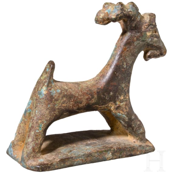 Bronzestatuette eines Steinbocks, r&ouml;misch, 2. - 3. Jhdt. n. Chr.