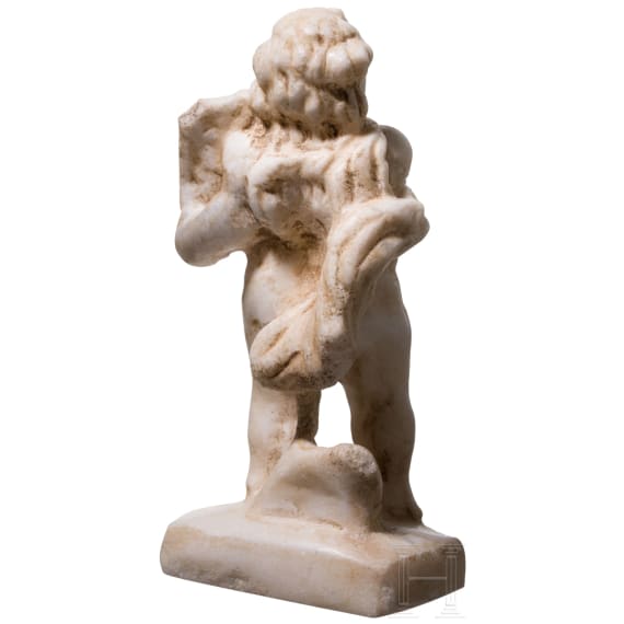 Kleinskulptur eines leierspielender Eroten, provinzialr&ouml;misch, Marmor, 2. - 3. Jhdt. n. Chr.