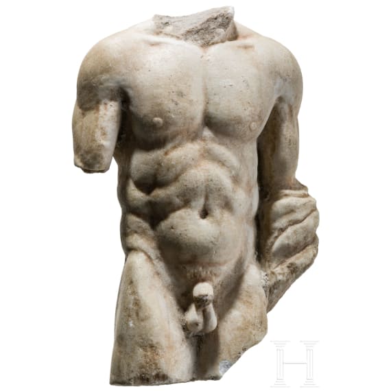 M&auml;nnlicher Torso, Fragment einer provinzialr&ouml;mischen Statue, 2. - 3. Jhdt. n. Chr.