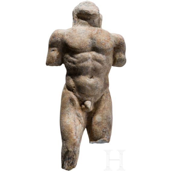 M&auml;nnlicher Torso, Fragment einer provinzialr&ouml;mischen Statue, 2. - 3. Jhdt. n. Chr.