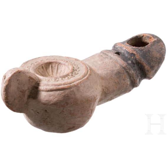 R&ouml;mische &Ouml;llampe in Phallus-Form, 1. H&auml;lfte 2. Jhdt. n. Chr.