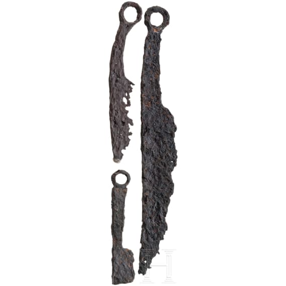 Drei keltische Ringknaufmesser, Lat&egrave;nekultur, 2. - 1. Jhdt. v. Chr.