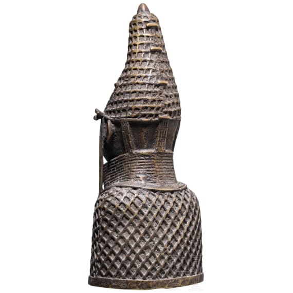 Gelbgussb&uuml;ste einer K&ouml;nigin, Benin, 20. Jhdt.