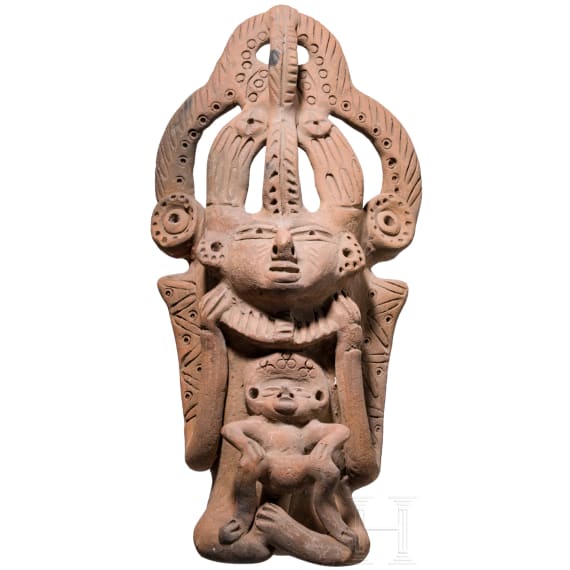 Gro&szlig;es, fig&uuml;rliches Opfergef&auml;&szlig;, Guatemala, wohl Maya, Postklassische Periode, 900 - 1200 n. Chr.